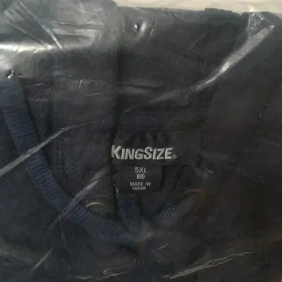 KINGSIZE Vintage Mens Big 5XL DRAWSTRING PULLOVER  NEW NIP XXXXXL   #9 navy - Picture 3 of 8